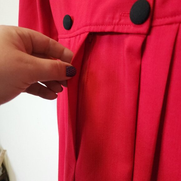 Vintage Pants Suit First Focus Red 13/14 Pockets Clown Mother Wedding Event Hat - Picture 5 of 16